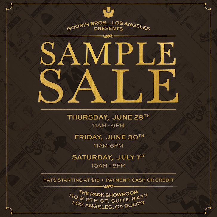 goorin bros sample sale